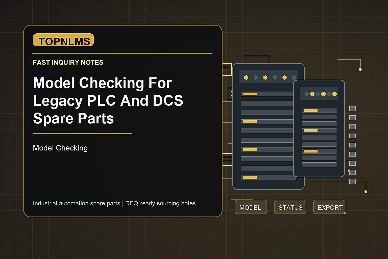 TOPNLMS Model Checking industrial automation spare parts 2026